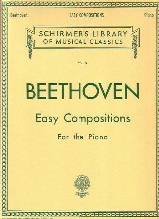 Ludwig van Beethoven, Easy Compositions For Piano Klavier Buch