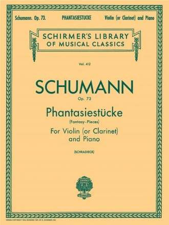 Robert Schumann, Phantasiestucke Violin or Clarinet and Piano Buch