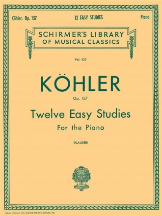 Louis Khler, 12 Easy Studies, Op. 157 Klavier Buch