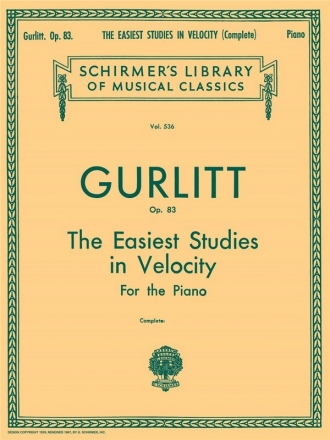 Cornelius Gurlitt, Easiest Studies in Velocity, Op. 83 Klavier Buch