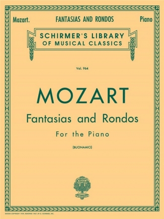 Wolfgang Amadeus Mozart, Fantasias And Rondos For Piano Klavier Buch