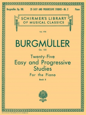 Friedrich Burgmller, 25 Easy and Progressive Studies for the Piano Klavier Buch