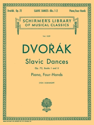 Antonn Dvork, Slavonic Dances Op.72 Books 1 and 2 Piano, 4 Hands Buch