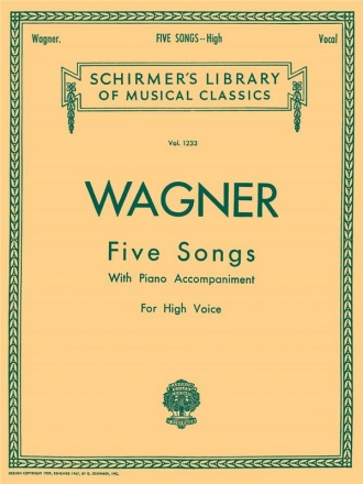 Richard Wagner, Five Songs For High Voice High Voice and Piano Buch