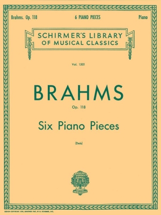 Johannes Brahms, Six Piano Pieces Op.118 Klavier Buch