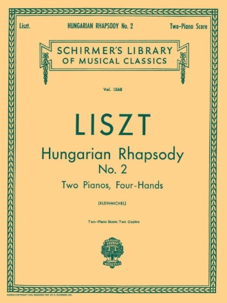 Franz Liszt, Hungarian Rhapsody No.2 Piano, 4 Hands Buch