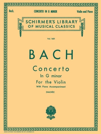 Johann Sebastian Bach, Concerto In G Minor Violine und Klavier Buch