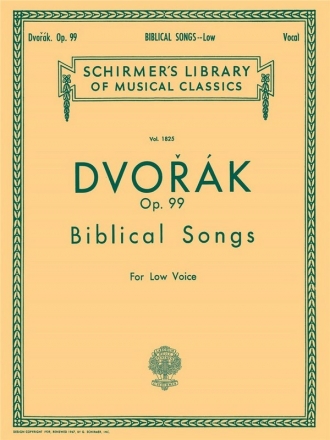 Antonn Dvork, Biblical Songs Op.99 Low Voice and Piano Buch