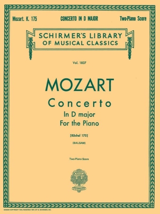 Concerto in D No.5  KV175 for 2 pianos 2 piano score