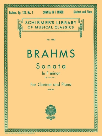 Johannes Brahms, Sonata For Clarinet & Piano In F Minor Klarinette und Klavier Buch