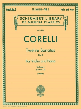 Arcangelo Corelli, Twelve Sonatas, Op. 5 - Volume 1 Violine und Klavier Buch