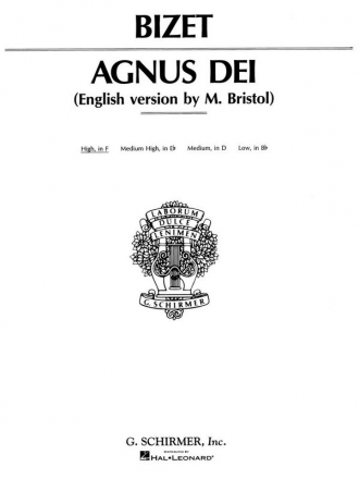 Georges Bizet, Agnus Dei High Voice and Piano Buch