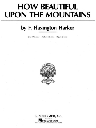 F. Flaxington Harker, How Beautiful upon the Mountains Medium Voice and Piano Buch