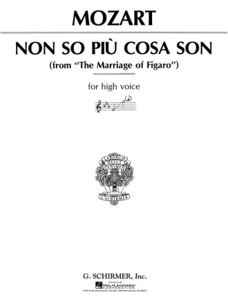 Wolfgang Amadeus Mozart, Non So Piu Cosa Son Vocal and Piano Buch