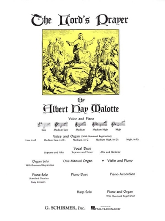 Albert Hay Malotte, The Lord's Prayer Violine und Klavier Buch