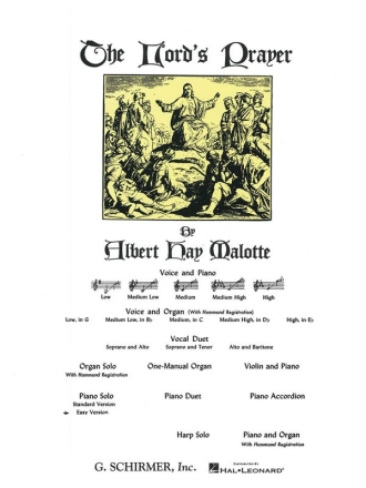 Albert Hay Malotte, The Lord's Prayer (Medium-Low Voice/Organ) Klavier Buch