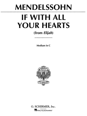 Felix Mendelssohn Bartholdy, If With All Your Hearts Medium Voice and Piano Buch