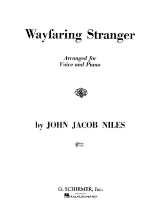 John Jacob Niles, Wayfaring Stranger Vocal and Piano Buch