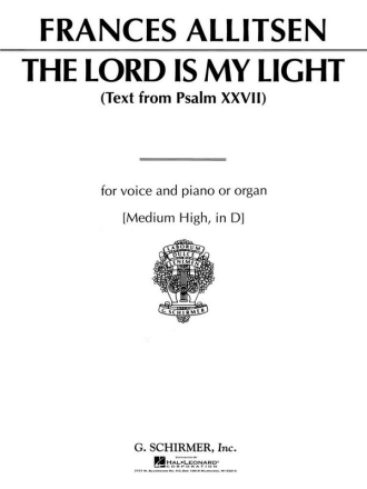 Frances Allitsen, The Lord Is My Light Medium High Voice and Piano Buch