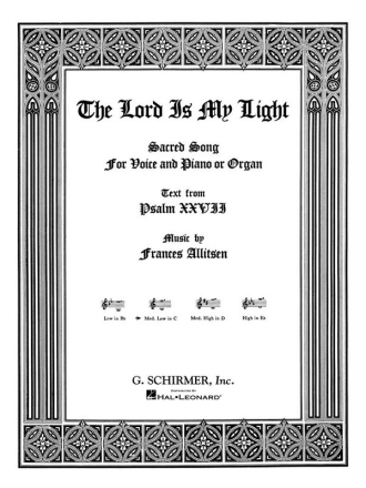 Frances Allitsen, The Lord Is My Light Medium Low Voice and Piano Buch