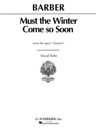 Must Winter Come So Soon for vocal solo and piano