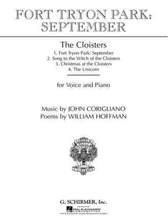 John Corigliano, Fort Tryon Park Vocal and Piano Buch