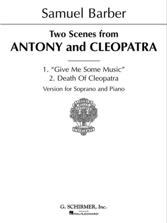 Samuel Barber, Two Scenes From Anthony And Cleopatra Vocal and Piano Buch