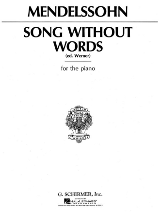 Felix Mendelssohn Bartholdy, Song Without Words Klavier Buch