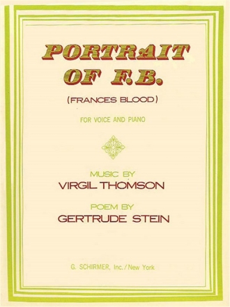 Virgil Thomson, Portrait of F.B. (Frances Blood) Vocal and Piano Buch