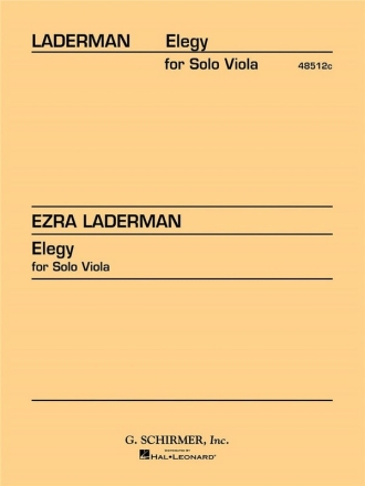 Ezra Laderman, Elegy for Solo Viola Vocal and Piano Buch