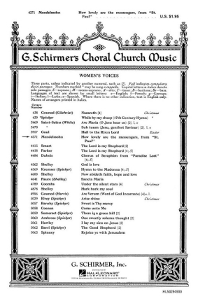 Felix Mendelssohn Bartholdy, How Lovely Are The Messengers SSA Chorpartitur