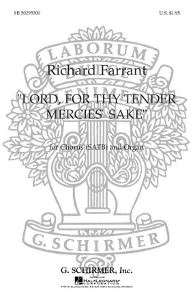 Richard Farrant, Lord For Thy Tender Mercies Sake With Organ SATB and Organ Chorpartitur