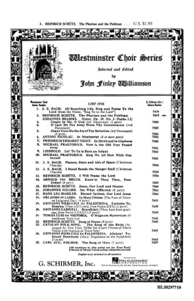 Heinrich Schtz, Pharisee And The Publican Solo T + Baritone Voice + SATB + organ Chorpartitur