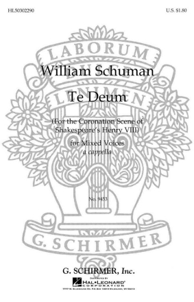 William Schuman, Te Deum Latin SATB a Cappella Chorpartitur