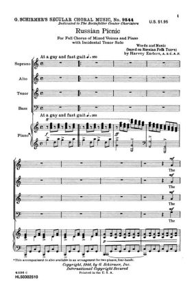 H Enders, Russian Picnic With Tenor Solo SATB Chorpartitur