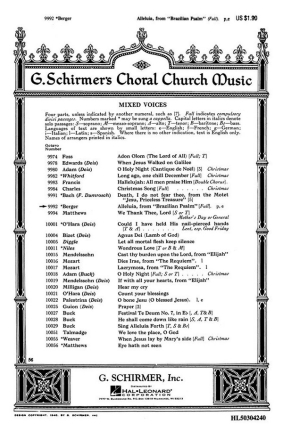 Alleluia From Brazilian Psalm for mixed choir a cappella score