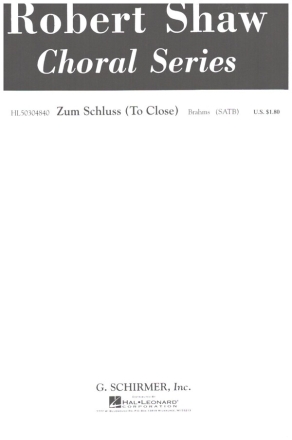 Zum Schluss (To Close) op.65 fr gem Chor und 2 Klaviere Partitur