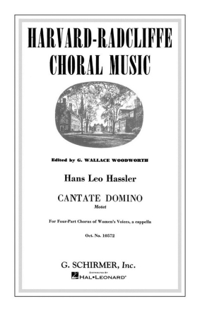 Hans Leo Hassler, Cantate Domino Motet SATB a Cappella Chorpartitur