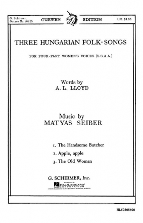 Three Hungarian Folk-Songs for female chorus (SSAA) a cappella score