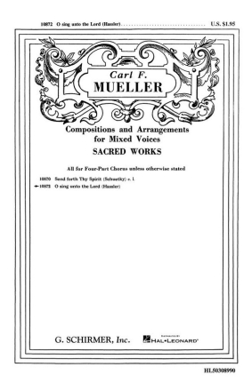 Hans Leo Hassler, O Sing Unto The Lord SATB a Cappella Chorpartitur