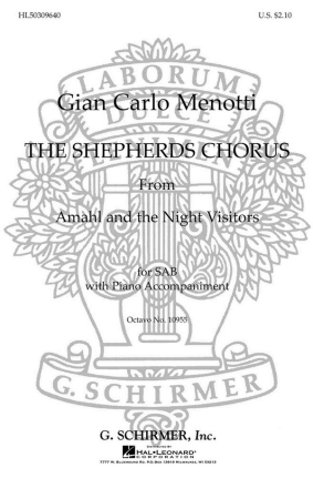 Gian Carlo Menotti, Shepherd's Chorus SAB and Piano Chorpartitur