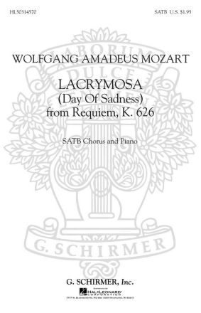 Wolfgang Amadeus Mozart, Lacrymosa SATB Chorpartitur