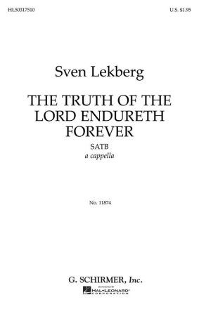 S Lekberg, Truth Of The Lord Endureth Forever SATB a Cappella Chorpartitur