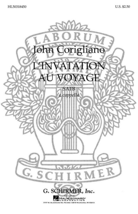 J Corigliano, L'Invitation Au Voyage SATB a Cappella Chorpartitur