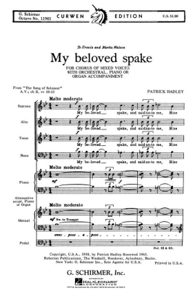 P Hadley, My Beloved Spake (from The Song of Solomon) SATB with Piano or Organ Chorpartitur