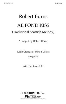 Traditional, Ae Fond Kiss Solo Baritone Voice + SATB Chorpartitur