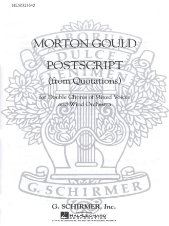 M Gould, Postscript (From Quotations) SATB Chorpartitur