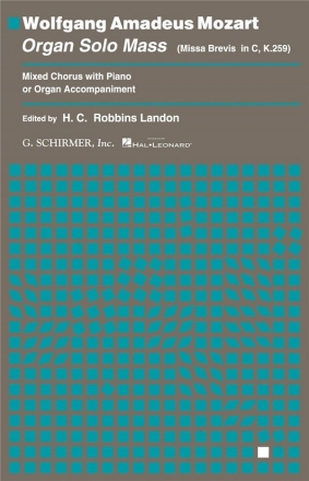 Wolfgang Amadeus Mozart, Organ Solo Mass K.259 SATB Chorpartitur