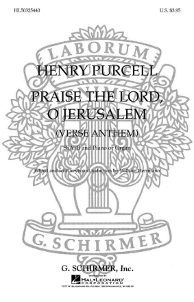 Henry Purcell, Praise The Lord, O Jerusalem SSATB Chorpartitur