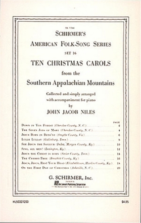 John Jacob Niles, 10 Christmas Carols Klavier Buch